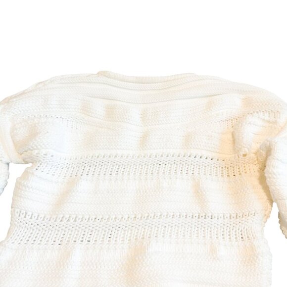 Helmut Lang Pullover Chunky Knit White Sweater Cropped Stretch Size Small Womens - Picture 8 of 12